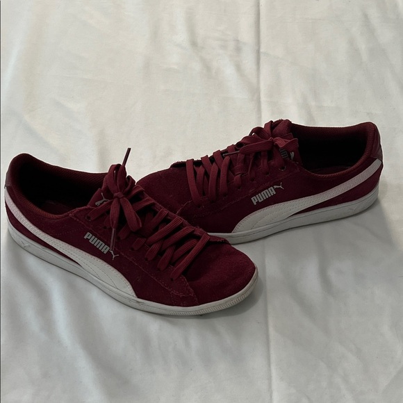 Puma Burgundy Suede Sneakers - Picture 1 of 9